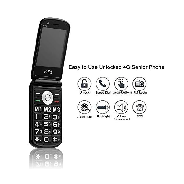 VOCA-Big-Button-Mobile-Phone-for-Elderly-Senior-V540-Unlocked-4G-Flip-Cell-Phone-Dual-Big-Screen-Predictive-Text-SOS-Button-Hearing-Aid-Compatible-Easy-to-Use-Senior-Friendly-Black VOCA Big Button Mobile Phone for Elderly | Flip Phone | Dual Screen | Unlocked 4G LTE | High Volume | SOS Button…