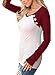 AlvaQ Women Fall Cotton Clothing Long Sleeve Cute Blouses Casual Tops Juniors Tunic Ladies Work T Shirt Red