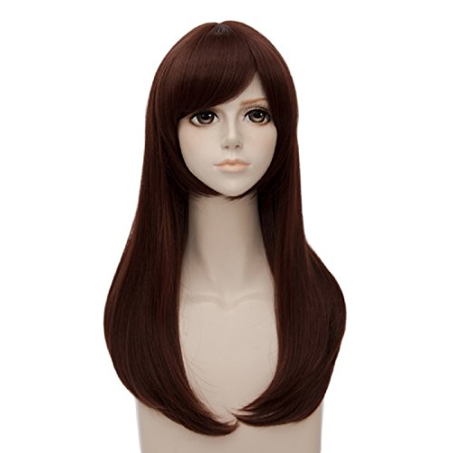 24 inches Game Hair Wig Deep Brown Cosplay for Overwatch D.VA Costume Wig