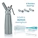 Aluminum Whipped Cream Dispenser with 3 Stainless Steel Tips & FREE bonus cleaning brush