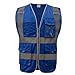 GOGO 9 Pockets High Visibility Zipper Front Safety Vest With Reflective Strips, Meets ANSI Standards