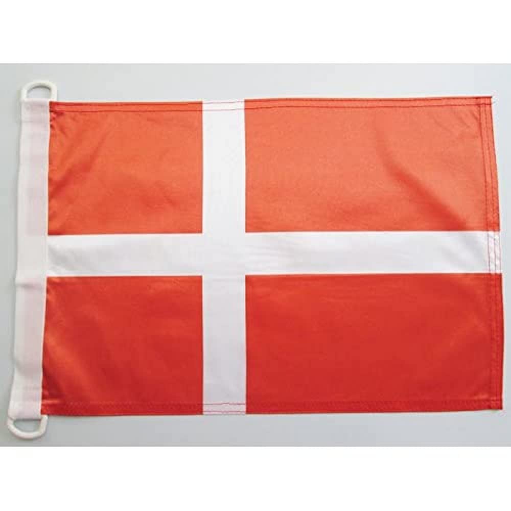 AZ FLAG - Denmark Nautical Flag - 18'' x 12'' - For Outdoor and Boat - Danish Banner Knitted Polyester with Two Plastic Rings - Vivid Colors - 12x18 in - 45x30 Cm โ image 1