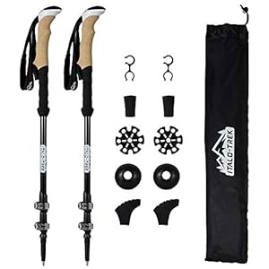 Italo-Trek Trekking-stokken, bergbeklimmen en Nordic Walking – telescoopstokken, 3 delen van aluminium 7075, snelblok…
