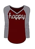 Womens Long Sleeve V-neck Collision Color Printed Top