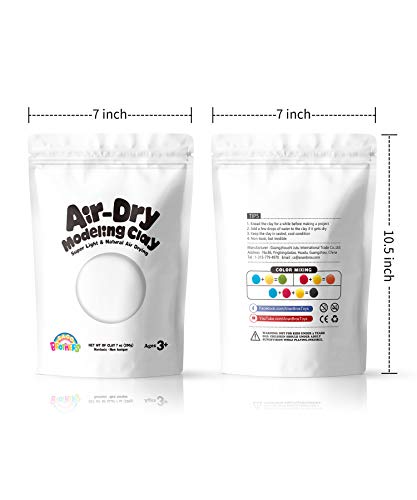 Sago Brothers Air Dry Clay, Modeling Clay for Kids, Molding Magic Clay for Slime add ins & Slime Supplies, Kids Gifts Art Set for Boys Girls - White
