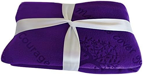 Comfort Courage Fleece Blanket Throw, Gift, Prayer Blanket, Healing Thoughts, Spiritual, Hope, 50 x 60, Laser Etched, Super Soft, Purple, Violet
