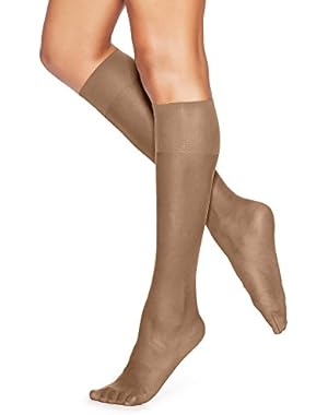Hanes Silk Reflections Silky Sheer Knee Highs 2-Pack, Barely There, 1 Size