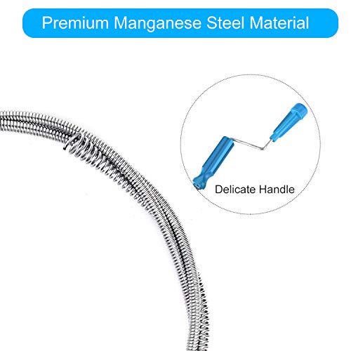 Huishang Drain Snake Drain Clog Remover,1.8m/5.9ft Flexible Metal Spring Sink Snake Drain Hair Catcher Auger Drain for Bathroom Tub, Toilet, Sink and Kitchen