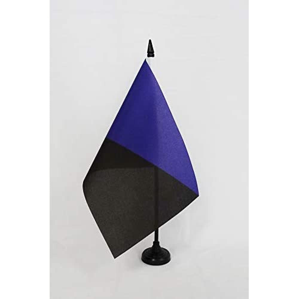 AZ FLAG Anarcho-transhumanism Table Flag 5'' x 8'' - Anarchist transhumanist Office Decoration 100% Polyester 21 x 14 cm - Mini Desk Flag with Pole and Black Plastic Base