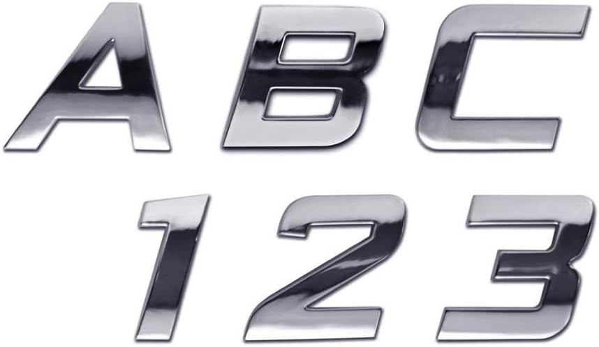 Amazon Com Personalized Set Of Chrome Auto Letters And Numbers Sport Mini Style Automotive