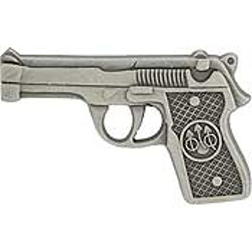 Colt .45 1911 Style Pistol Pin Silver Plated 1"