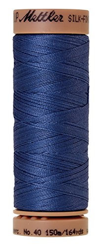 Mettler Silk-Finish 40 Weight Solid Cotton Thread, 164 yd/150m, Cobalt Blue