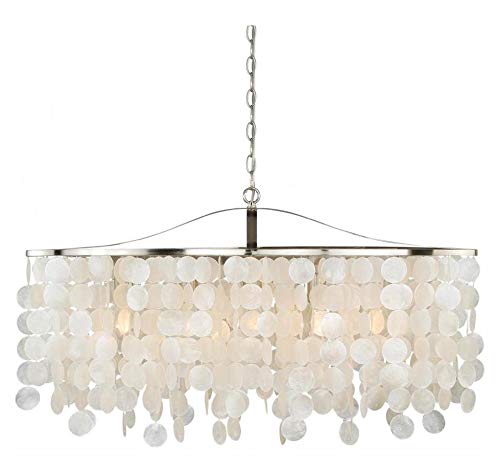 Capiz Shell Elsa 5 Light Linear Chandelier Amazon Com