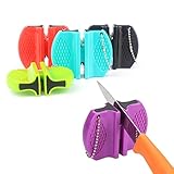 Ofcose Knife Sharpener - 2 Stage Scissors Pocket Folding Butterfly Chef Ceramic Knife Grinders - for Kitchen, Camping and Outdoors (Random Color)