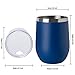 JEAREY Stemless Glass Tumbler 12 oz Stainless Steel Double Wall Vacuum Insulated Wine Cup with Lid Travel Friendly
