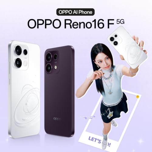 Reno16 F 5G Smartphone 8+256GB 6500mAh 120Hz 50MP, Pop White