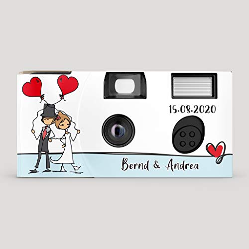 Hochzeitskamera Einwegkamera Couple - Crossed mit Personalisierung, ISO 400, 27 Aufnahmen, Blitz – Bild 3