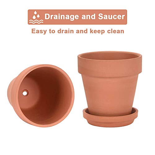 10 Inch Clay Pot for Plant with Saucer 1 Pack Large Terra Cotta Plant