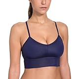 CRZ YOGA Women's Cross Back Glossy Mesh Camisole Longline Yoga Sports Bra Top