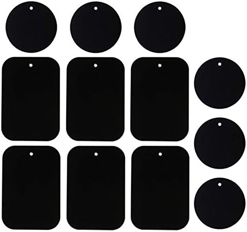 Universal Metal Plate 12 Pack for Magnetic Phone Car Mount Holder Cradle with 3M Adhesive (Compatible with Magnetic Mounts) – 6 Rectangle and 6 Round, Black Universal Metal Plate 12 Pack for Magnetic Phone Car Mount Holder Cradle with 3M Adhesive (Compatible with Magnetic Mounts) – 6 Rectangle and 6 Round, Black