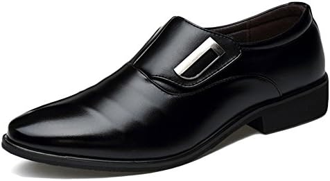 Men's Business Slip-on Dress Shoes Semi-Formal Oxford(Black) US