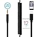 Factoy2C Spring Aux Cord Compatible for iPhone,Spring Extend to 6FT Audio Aux Adapter 3.5mm Aux Cable Compatible for iPhone 7/X/8/8 Plus/XS Max/XR to Car Stereo/Home Speaker/Headphone (Black)