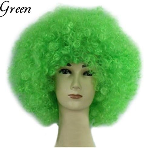 JOY DRAGON Afro Wigs ，Halloween,Christmas,Carnival,cheerleaders,Costume Party Wigs Curly Clown Disco Circus Costume Adult Children Dress Up(16 colours) (green)