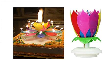 2 Birthday Candles - (1) Rainbow Lotus Birthday Candle and (1) Other Exciting Birthday Candle (2 MANY COLOR)