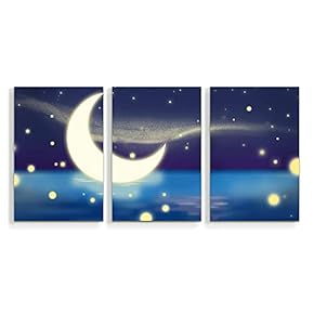 3 Panel Canvas Wall Art Quiet Dream Pictures Home Wall Decorations for Bedroom Living Room Paintings Canvas Prints Framed - 16"x24" x 3 Panels