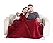 Pembrook Fleece Throw Blanket - Dark Red - Super Soft and Warm Reversible Plush Coral Micro Fleece and Sherpa Shearling Lining - Sizes 51 X 63 inches - Great for couch, bed, sofa, loveseat