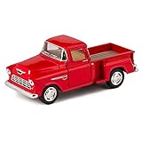 1/32 Scale 1955 Chevy Stepside Pick-up Truck Metal Diecast Model Collection Pull Back Action Kinsmart Red