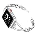Secbolt Bands Compatible with Apple Watch Band 42mm(Series 3) 44mm 45mm 46mm 49mm Iwatch SE Series 10/9/8/7/6/5/4/3/2/1 Women Dressy Jewelry Metal Accessories Wristband Strap, Silver