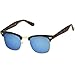 zeroUV - Half Frame Semi Rimless Sunglasses for Men Women with Colored Mirror Lens 50mm (Tortoise-Gold/Blue Mirror)