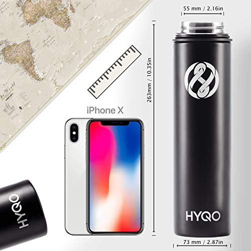 HYQO Insulated Stainless Steel Water Bottle | Cold 48 Hrs Hot 24 Hrs | 26 Oz Double Wall Vacuum Leak Proof Metal Water Bottle with Straw | Extra Flip & Drink Lid - Thumbnail 3