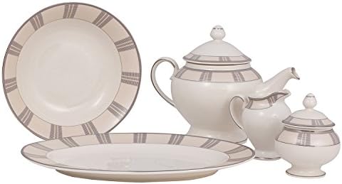 Shinepukur Linen China Traditional Serving Set, Ivory