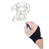 HITOP 2 Fingers Artist Glove for Drawing Tablet Display LED Light Box Tracing Light Pad Free Size Black