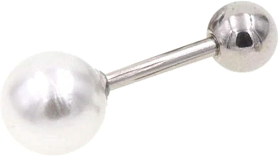 Amazon Z ボディピアス 14g ステンレス シンプル ストレートバーベル パール 真珠 パールサイズ 3mm プレーン イミテーションパール 軟骨ピアス ヘリックス 14ゲージ ボディピアス 通販