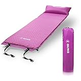 EBUNG Self Inflating Sleeping Pads – Auto-Inflate Valve Inflatable Backpacking Sleeping Pad – Pillow Inflatable by Mouth – Folds Compact & Includes Carry Bag – Improved Cushion with Tufted Design