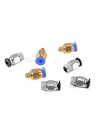 Tubo de teflón OD PTFE de 0.157 in (4 metros) + 10 piezas PC4 M6 de montaje rápido + 10 piezas PC4 M10 de ajuste neumático recto empuje para conectar hilo macho para impresora 3D