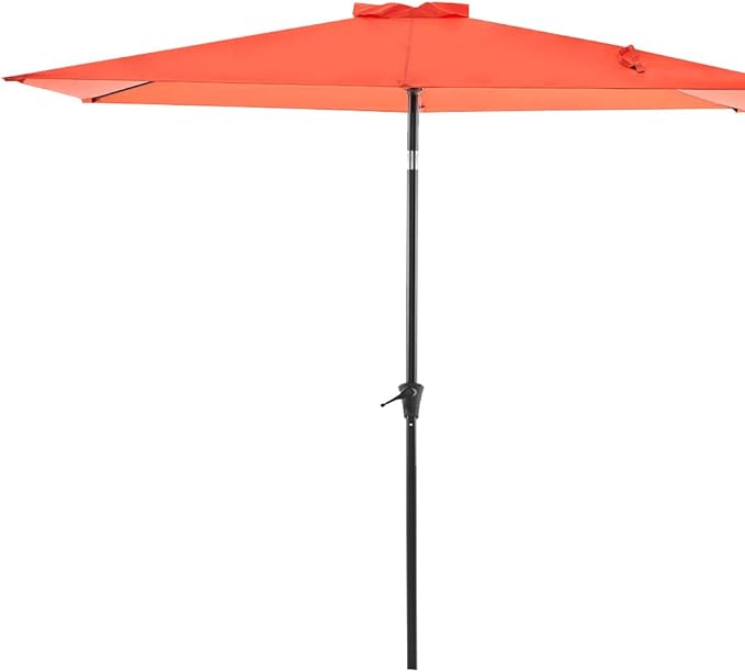 Amazon Com Bluu Rectangular Patio Umbrella Outdoor Market Table Umbrella With Push Button Tilt And Crank 6 6 By 9 8 Ft Orange Garden Outdoor