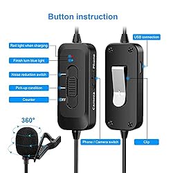 Lavalier Microphone,Professional Lapel Mic with