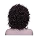 BeautySum Curly Synthetic Wigs for Black Women with Bangs Dark Brown Color African American Women - Natural Looking Short Hair Heat Resistant Natural 3/4 Half Wigs with Headband