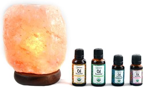Zennery Focus Essential Oils Kit Includes Himalayan Salt Aromatherapy Oil diffuser Lamp