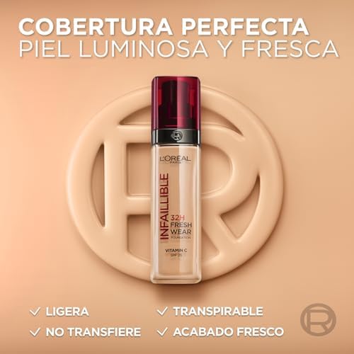 Base L'Oréal Paris Infaillible 32H Fresh Wear, 125Naturel Rosé