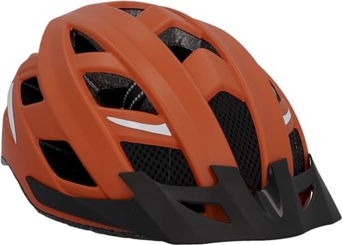Fischer Erwachsene Fahrradhelm, Radhelm, Cityhelm Urban Plus Miami, L/XL, 58-61cm, braun, mit integriertem LED-Rücklicht