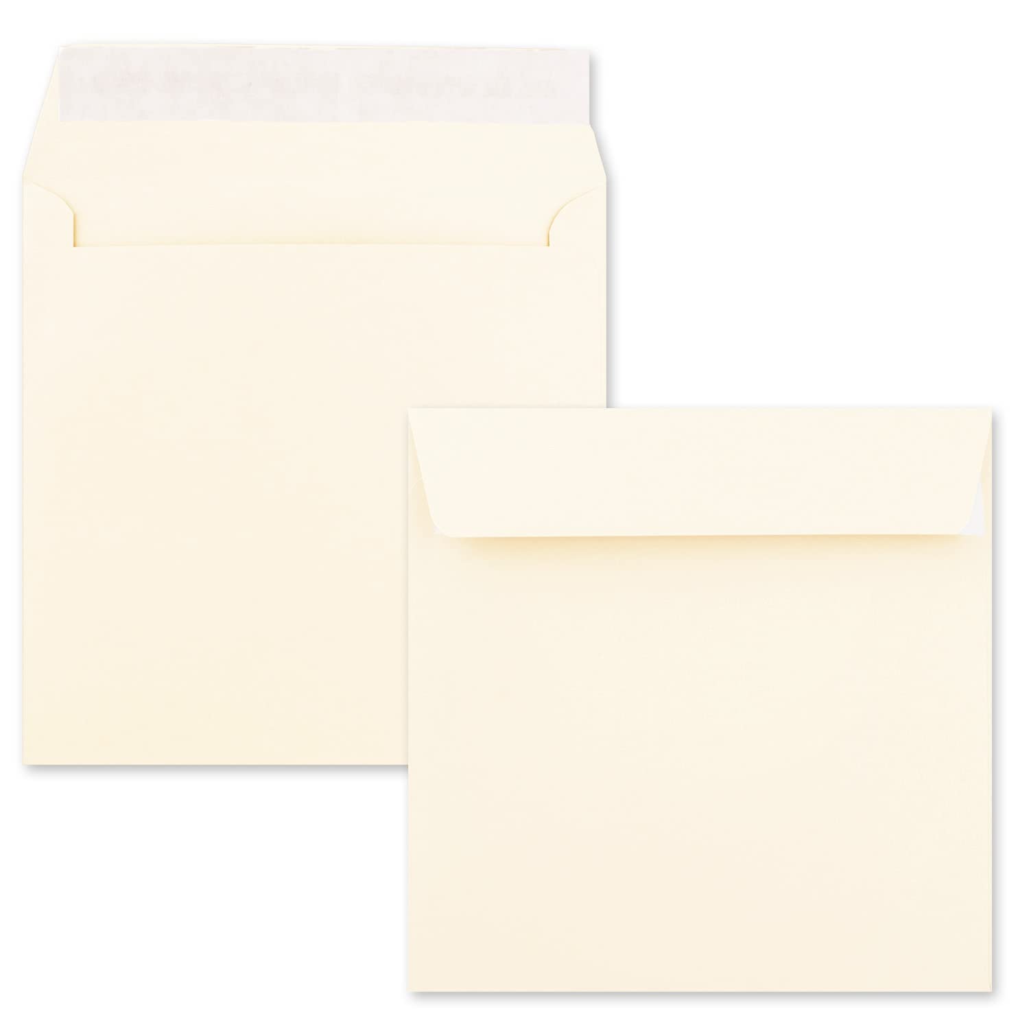 Envelopes Square White Opal (17 x 17 cm 120 g/m²/Naßklebung/Flat/Series Cover o.p.a.l Quadratisch Opal-Weiß