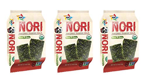 Kimnori Seasoned Organic Seaweed Snack (Sweet 'N Spicy 3 Pack), USDA ORGANIC, Gluten Free, No MSG, NON-GMO, Vegan, Kosher - Thumbnail 6