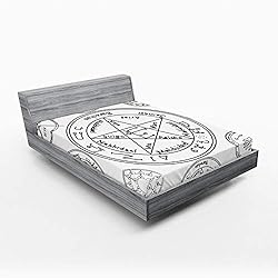 Ambesonne Pentacle Fitted Sheet, Occult Style