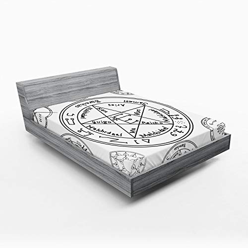 Ambesonne Pentacle Fitted Sheet, Occult Style