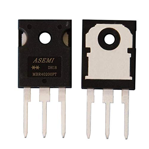 (Pack of 5pcs) MBR40200PT ASEMI TO-247/3P Package Schottky Barrier Diode 40a 200v with Heat Sink for Electric Fan